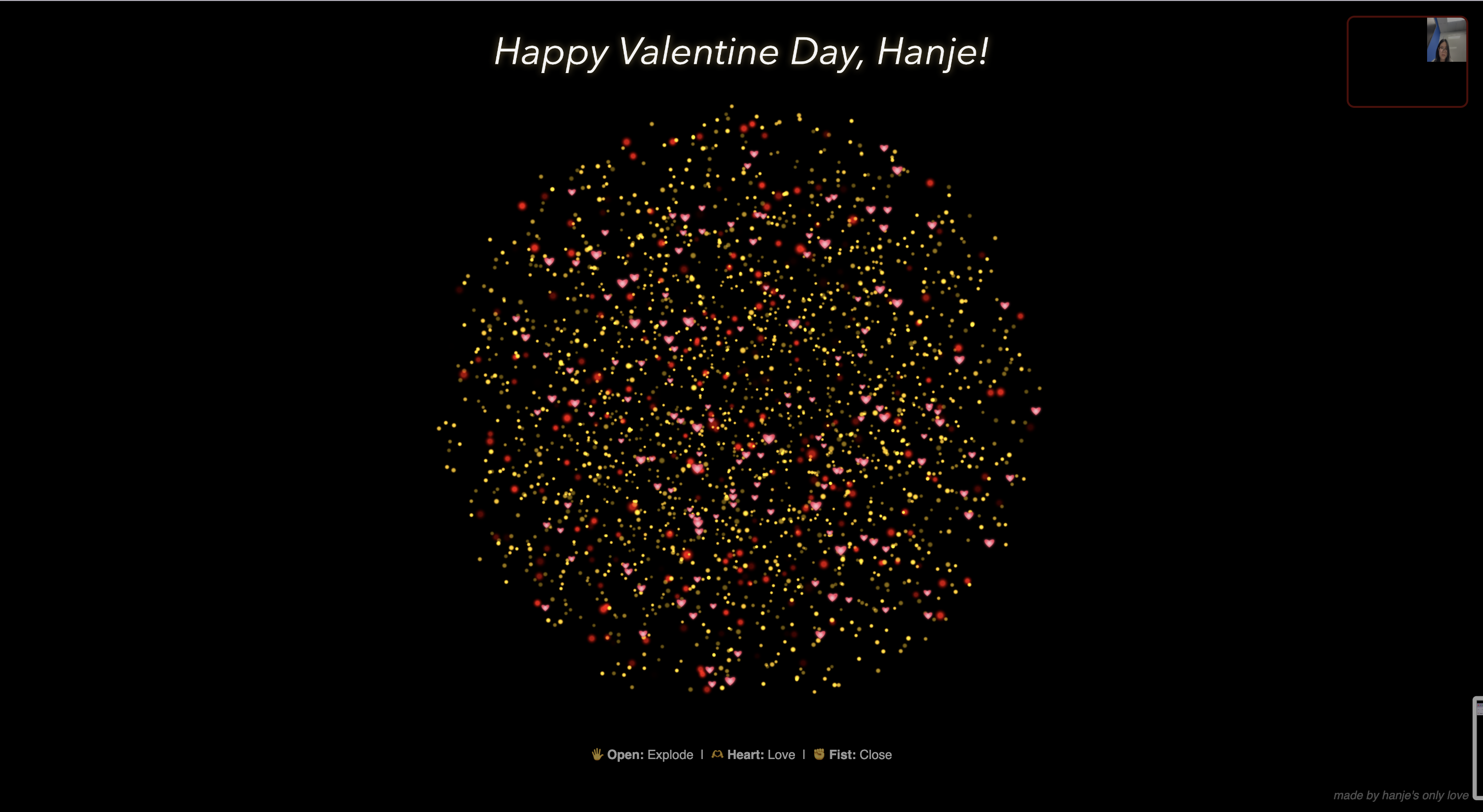 Interactive 3D Valentine Project
